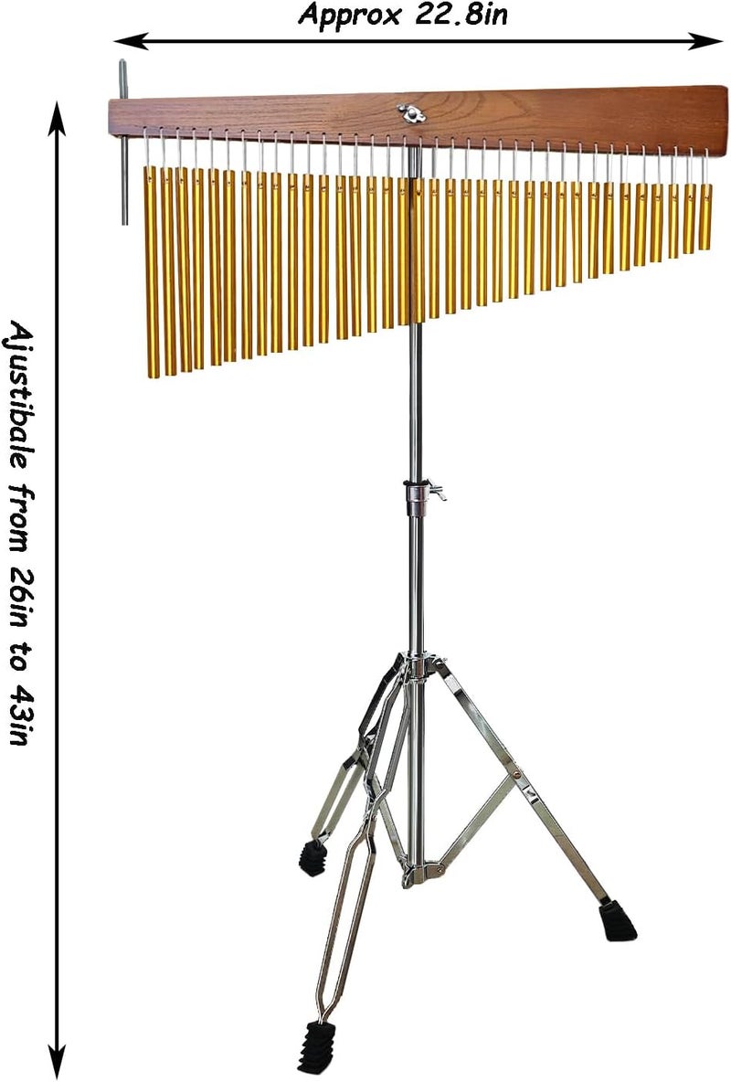 ENNBOM Adjustable Height Wind Chime Single-row Percussion Chime wtih Collapsible Tripod Stand Bar Chime for Class Yoga (36 Note Chime) - Image 5